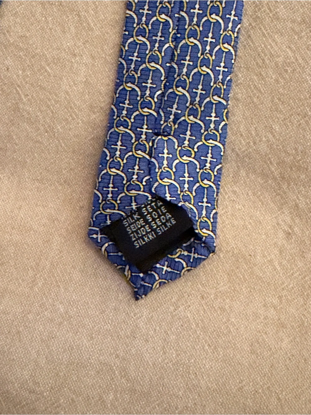Vintage Cape Cod Neckwear Men's Light Blue Anchor Neck Tie